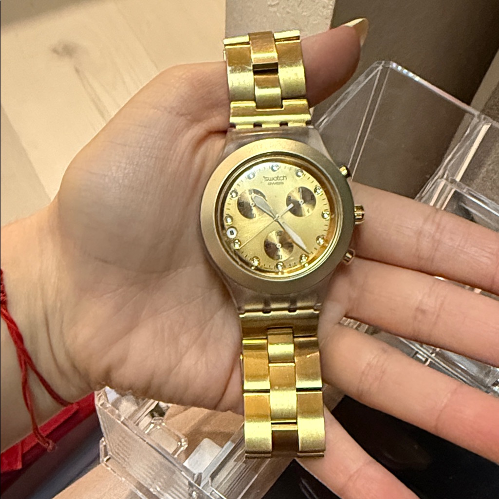 Swatch Gold Bracelet Chronograph Watch